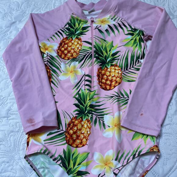 Pineapple Long Sleeve Rash Guard Swim Suit - Picture 7 of 10